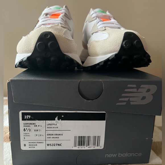 New Balance 327 Sneakers Lime Leaf/Hot Mango WS327NC Women’s Size 6.5 BNIB - Picture 13 of 16